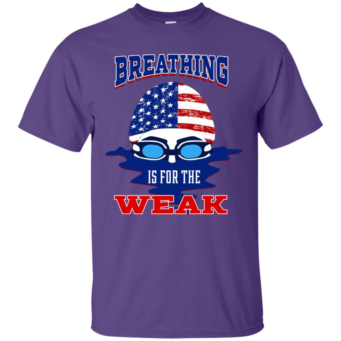 Breathing Is For The Weak Swimmer Gift Shirt Purple