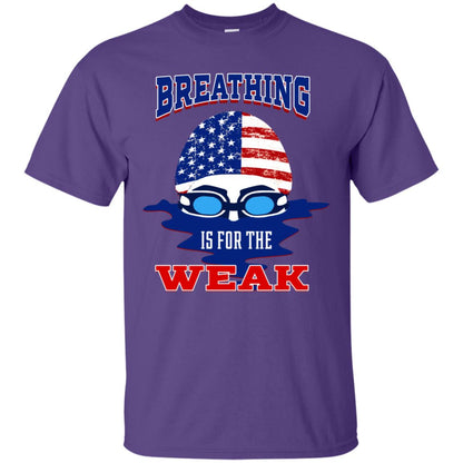 Breathing Is For The Weak Swimmer Gift Shirt Purple