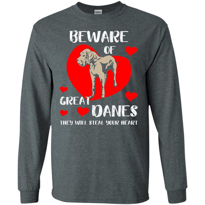 Beware Of Great Danes They Will Steal Your Heart Cute Shirt Dark Heather