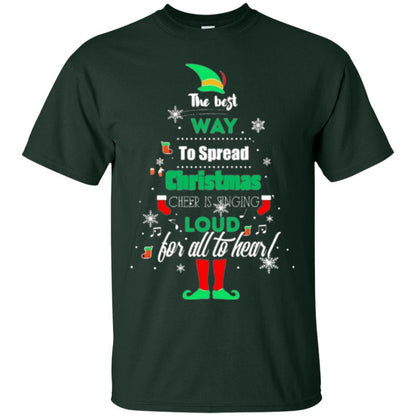 Elf Christmas T-shirt The Best Way To Spread Christmas Cheer Forest Green