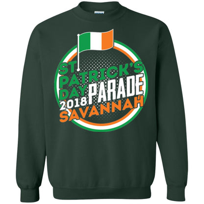 Parade Savannah 2018 Ireland Flag St. Patrick_s Day T-shirt Forest Green