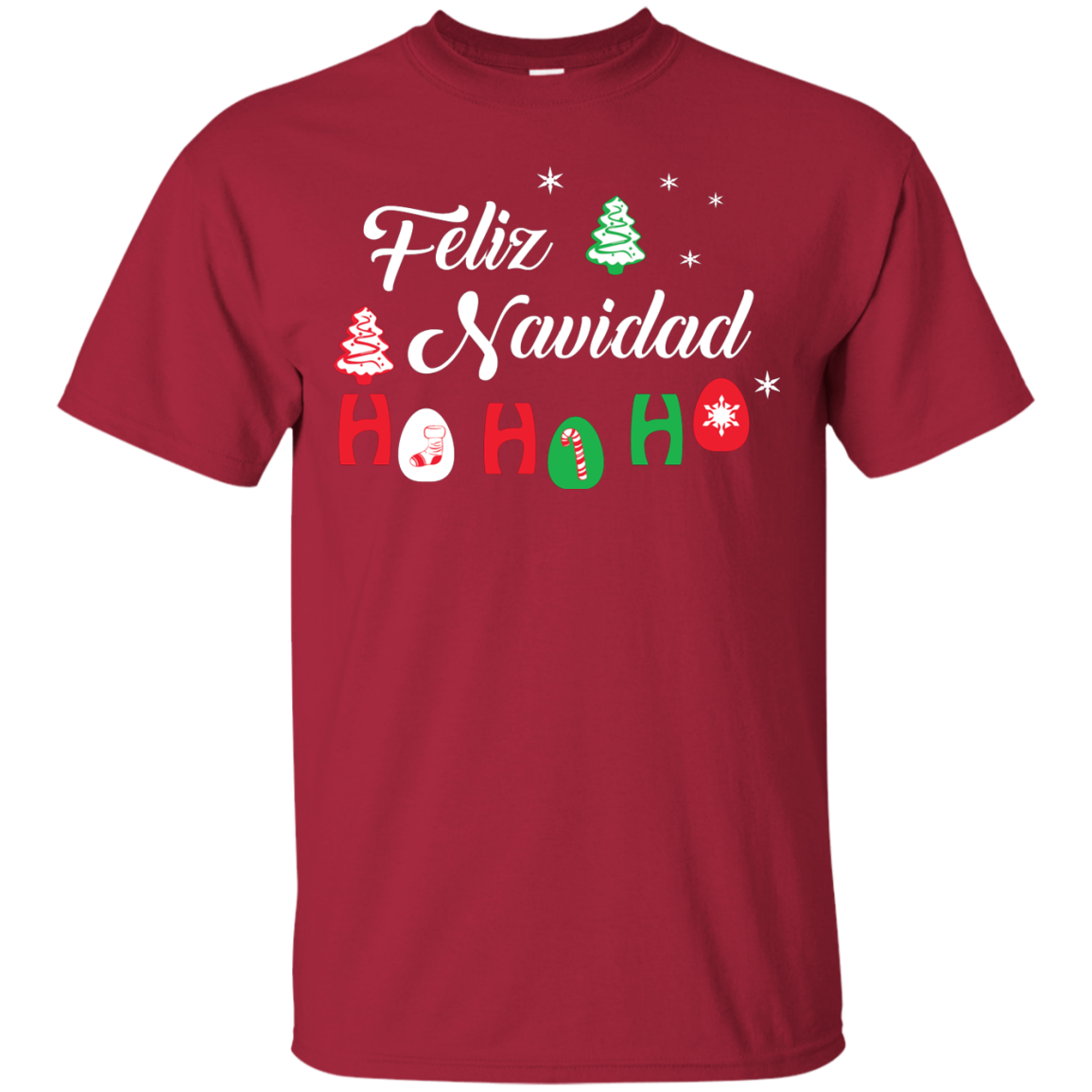 Chirstmas T-Shirt Feliz Navidad Ho Ho Ho Cardinal