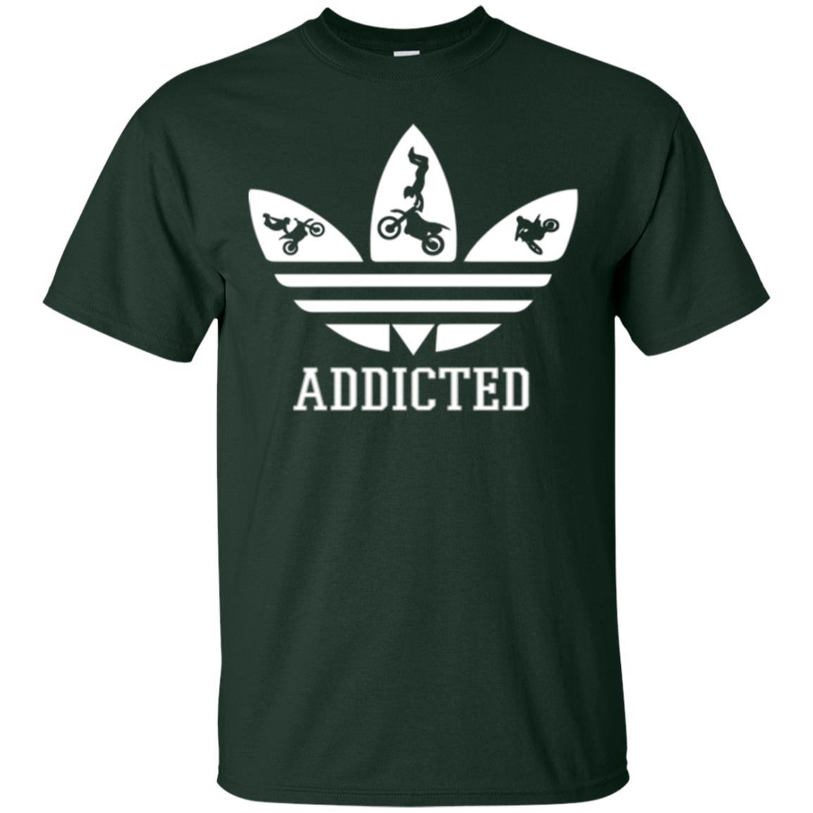 Motocross T-shirt Addicted Dirt Bike Forest Green