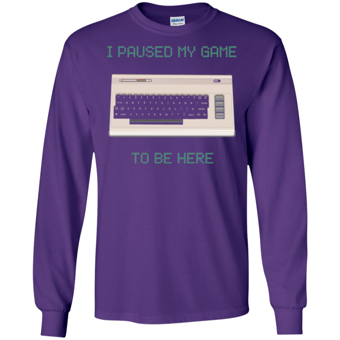 Retro Gamer T-shirt I Paused My Game To Be Here Purple