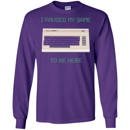 Retro Gamer T-shirt I Paused My Game To Be Here Purple