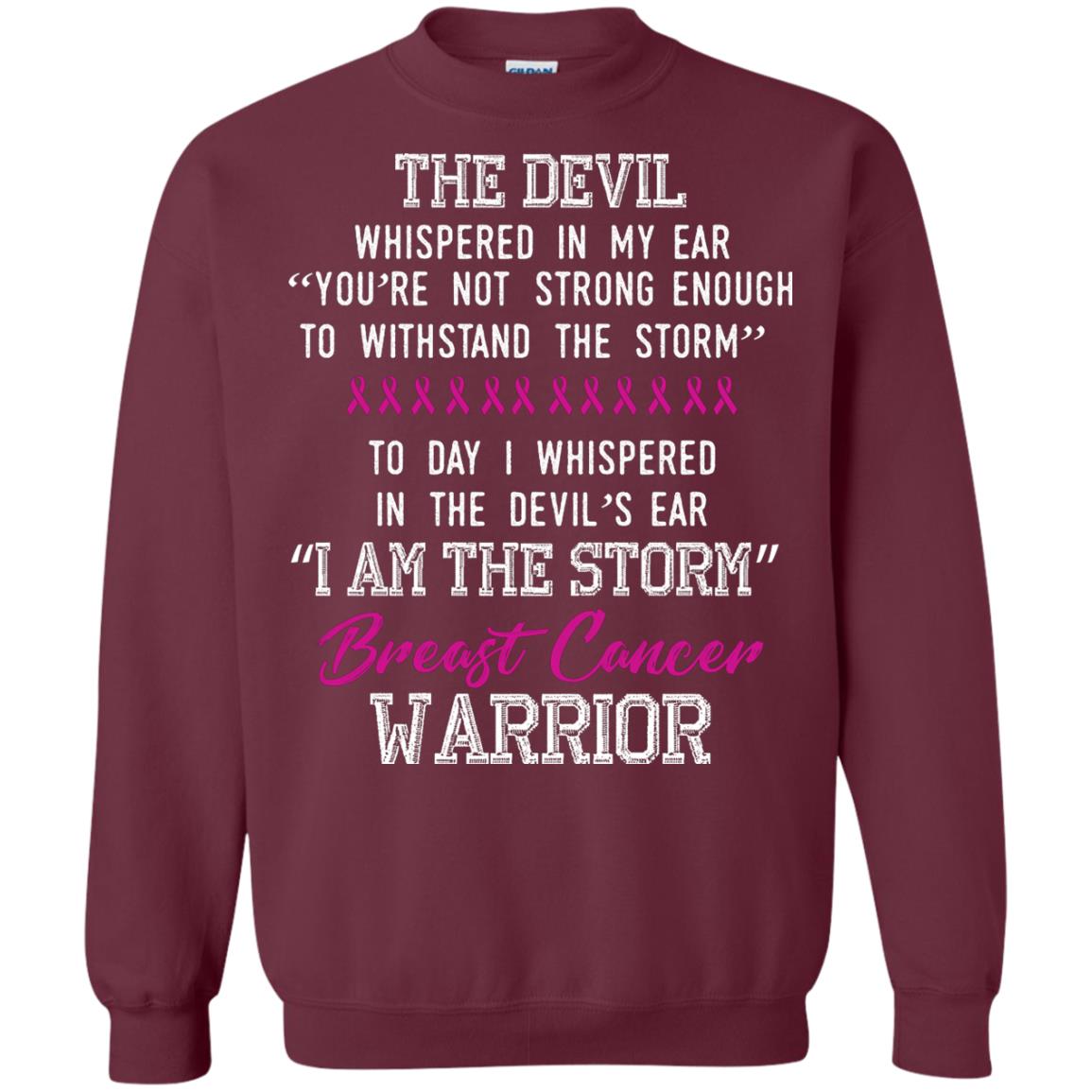 Breast Cancer Warrior T-shirt I Am The Storm Breast Cancer Warrior With Pink Ribbons Maroon