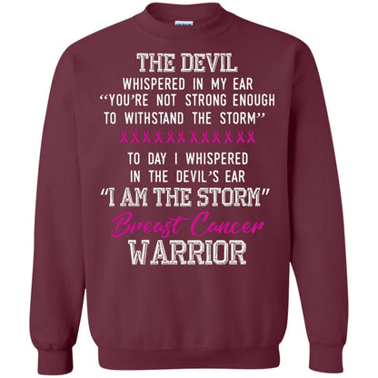 Breast Cancer Warrior T-shirt I Am The Storm Breast Cancer Warrior With Pink Ribbons Maroon