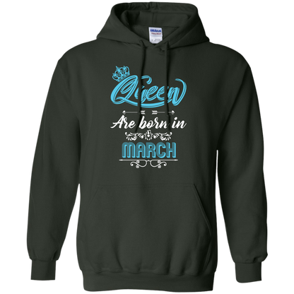 Brithday T-Shirt Queen Are Born In March Forest Green