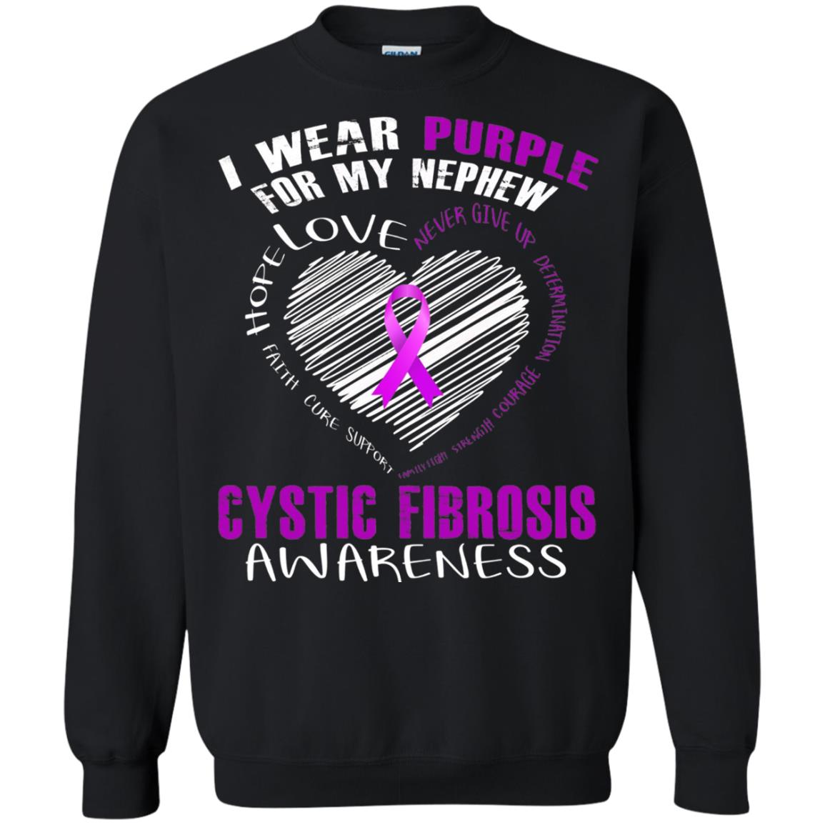 Cystic Fibrosis Awareness T-shirt I Wear Purple Black