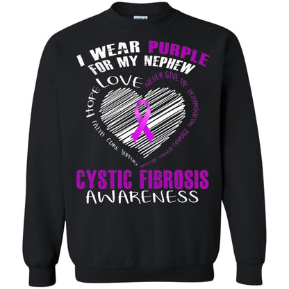 Cystic Fibrosis Awareness T-shirt I Wear Purple Black