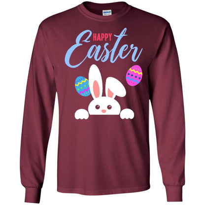 Emoji Bunny Egg Happy Easter Shirt Maroon