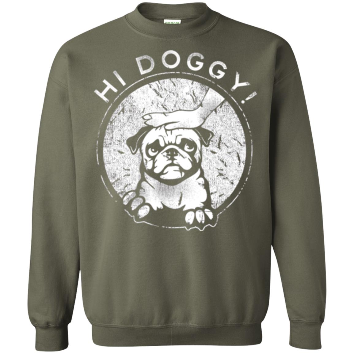 Dog Lovers T-shirt Hi Doggy Military Green