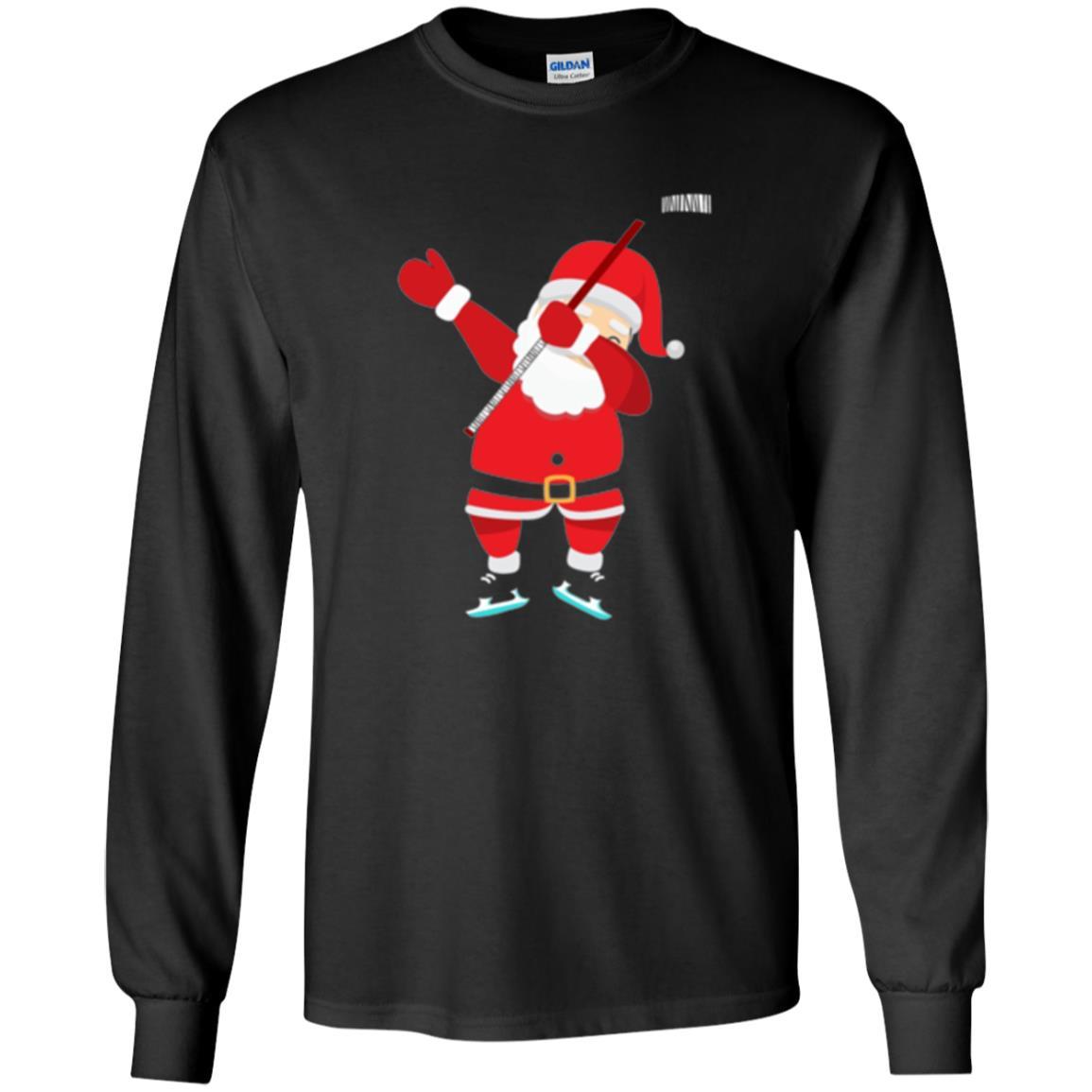 Christmas T-shirt Santa Claus Dabbing Hockey Black