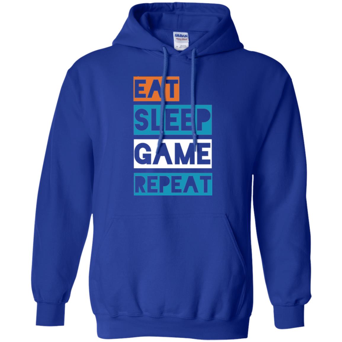 Eat Sleep Game Repeat Video Gamer Player T-shirt Royal