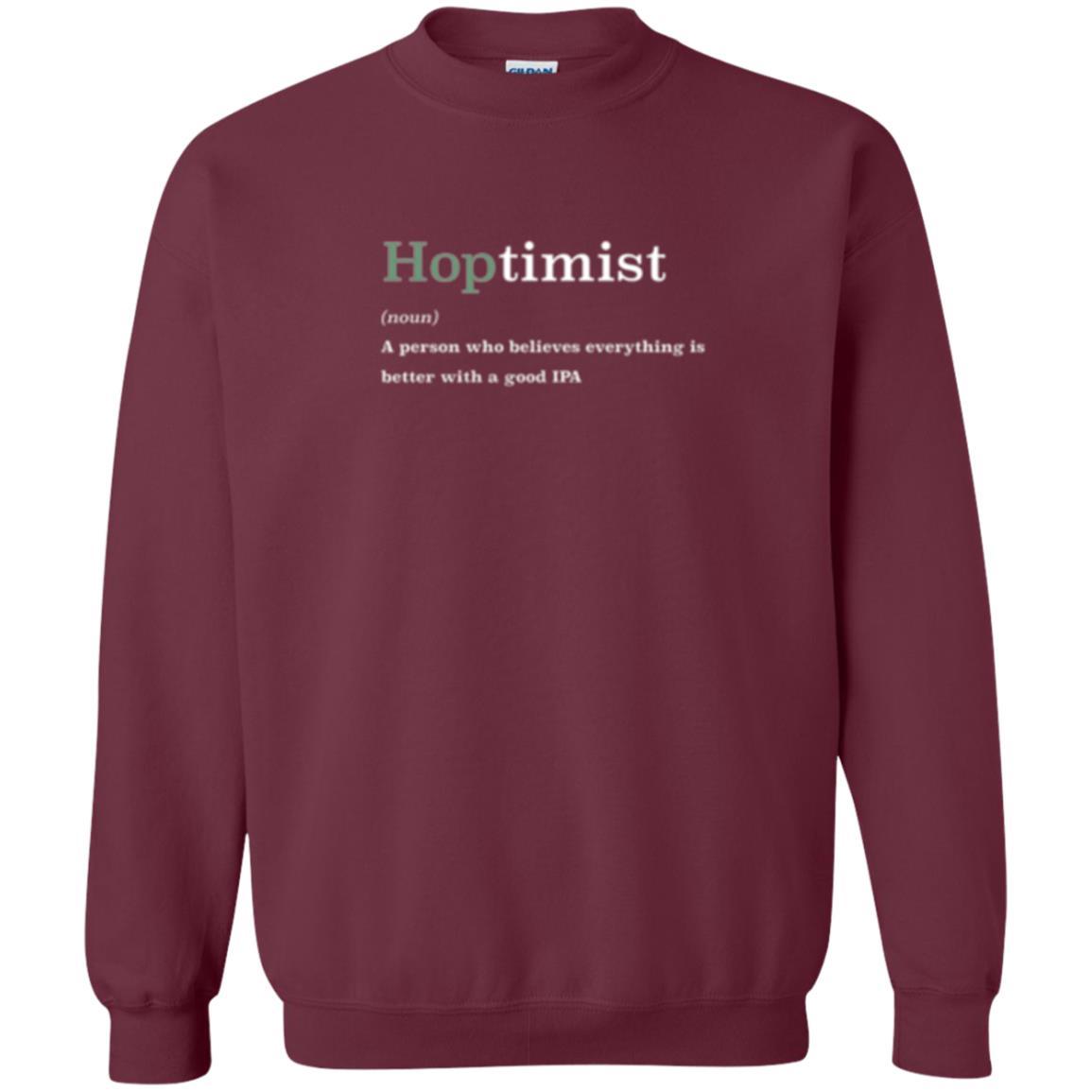 Beer Lover T-shirt Hoptimist Definition Maroon