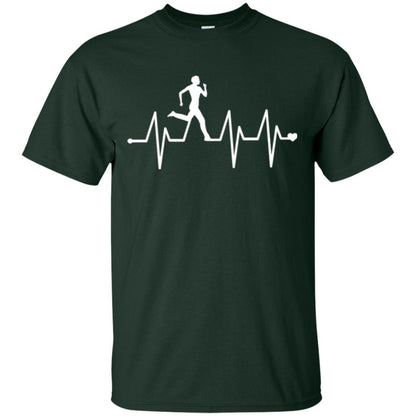 Running T-shirt Athletics Heartbeat Pulse Forest Green