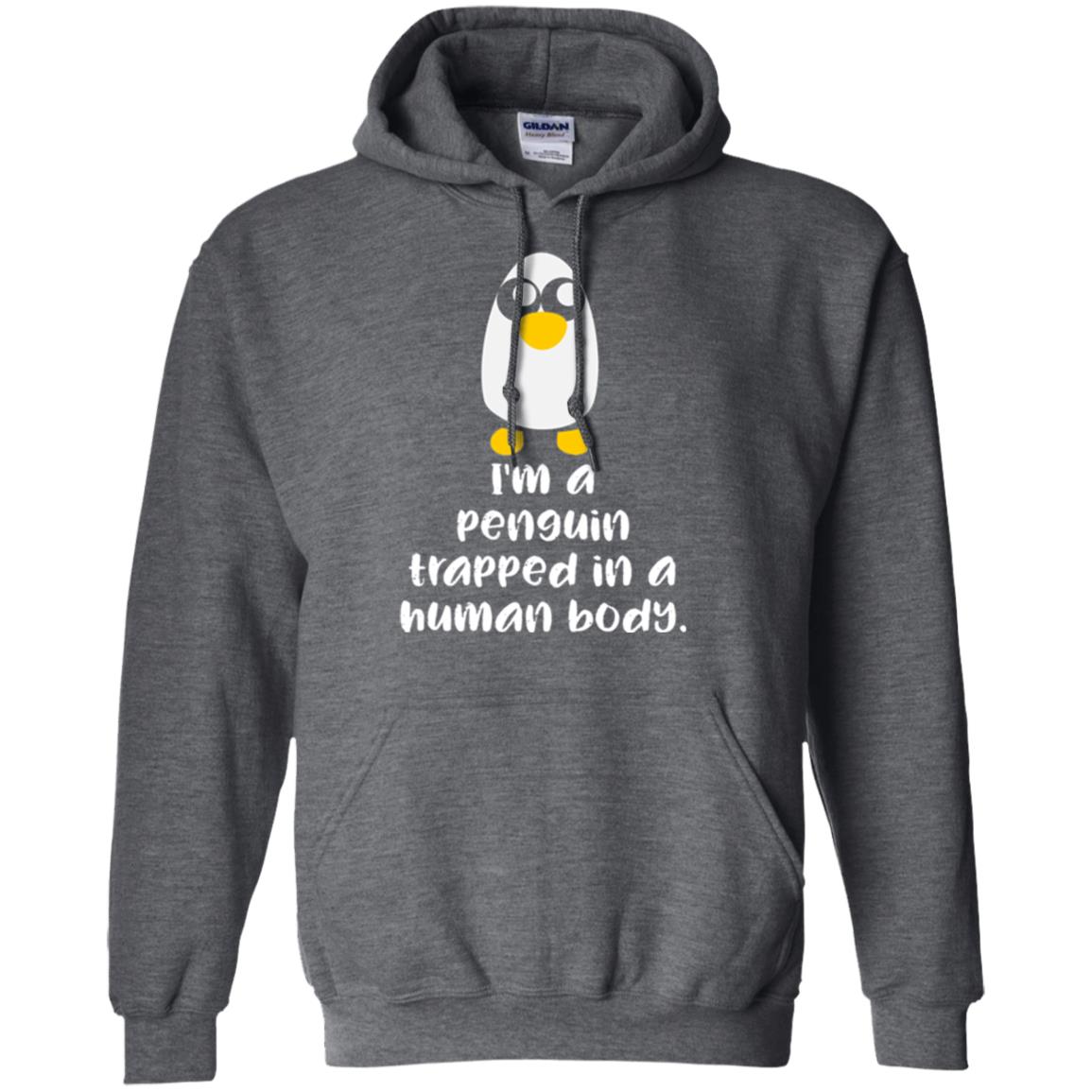 Penguin Lovers T-shirt I_m A Penguin Trapped In A Human Body Dark Heather