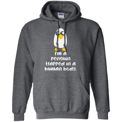 Penguin Lovers T-shirt I_m A Penguin Trapped In A Human Body Dark Heather