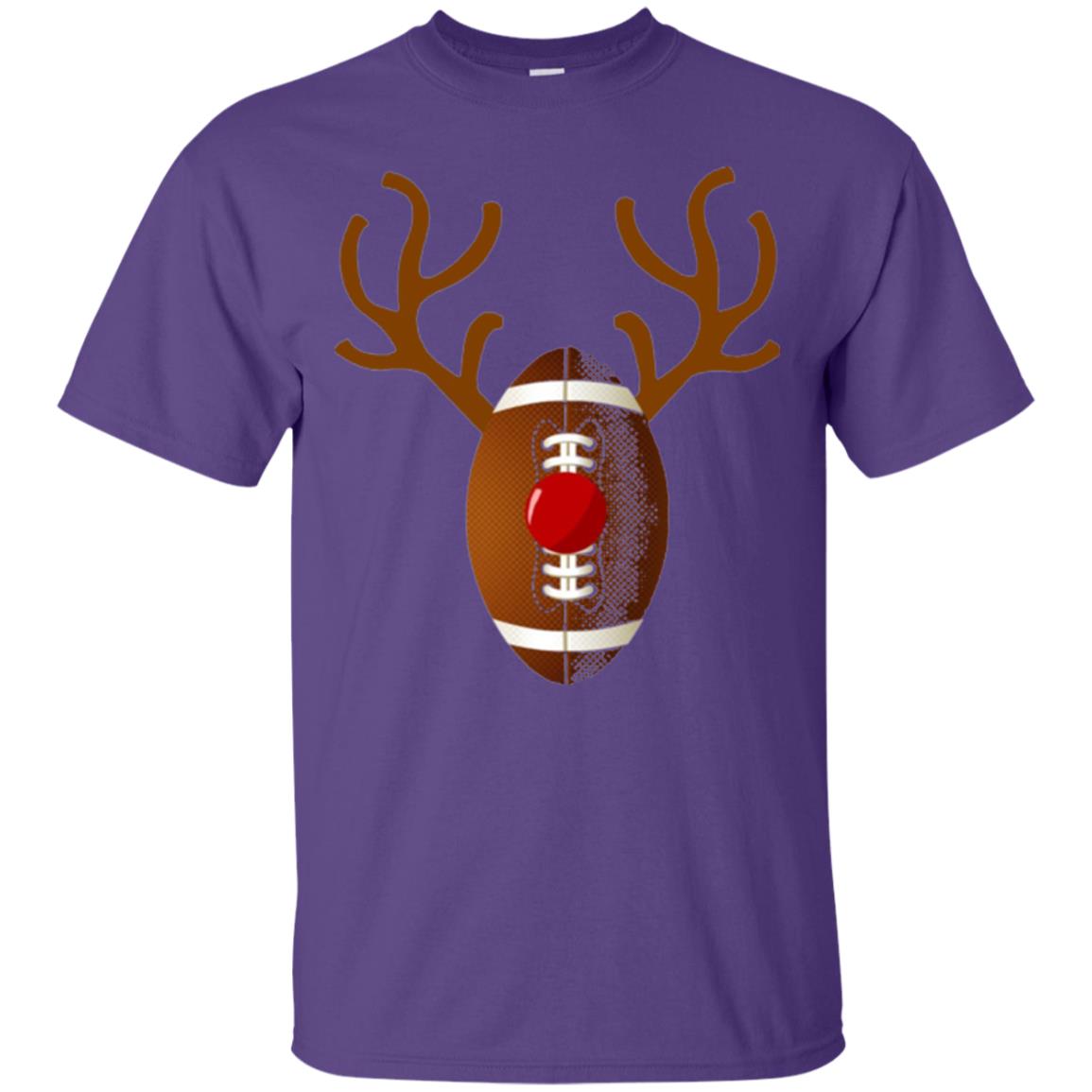 Reindeer Football Christmas T-shirt Purple