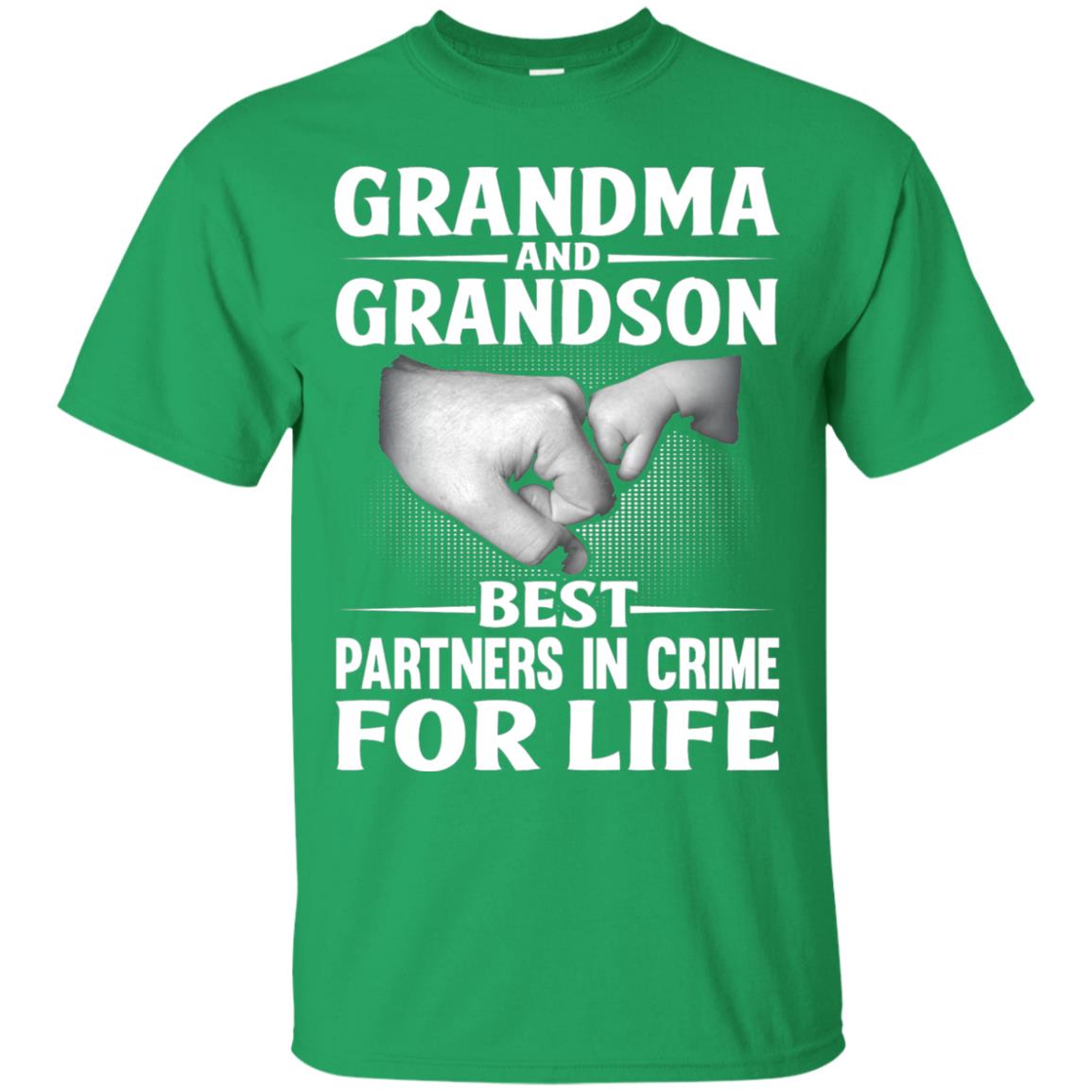 Grandma And Grandson Best Partners In Crime For Life Family T-shirt Irish Green