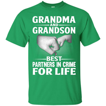 Grandma And Grandson Best Partners In Crime For Life Family T-shirt Irish Green