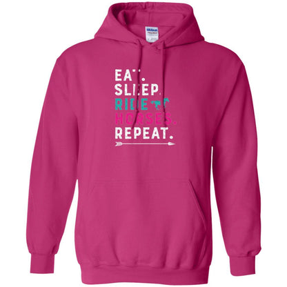 Horseback Riding T-shirt Eat Sleep Ride Horses Repeat Heliconia