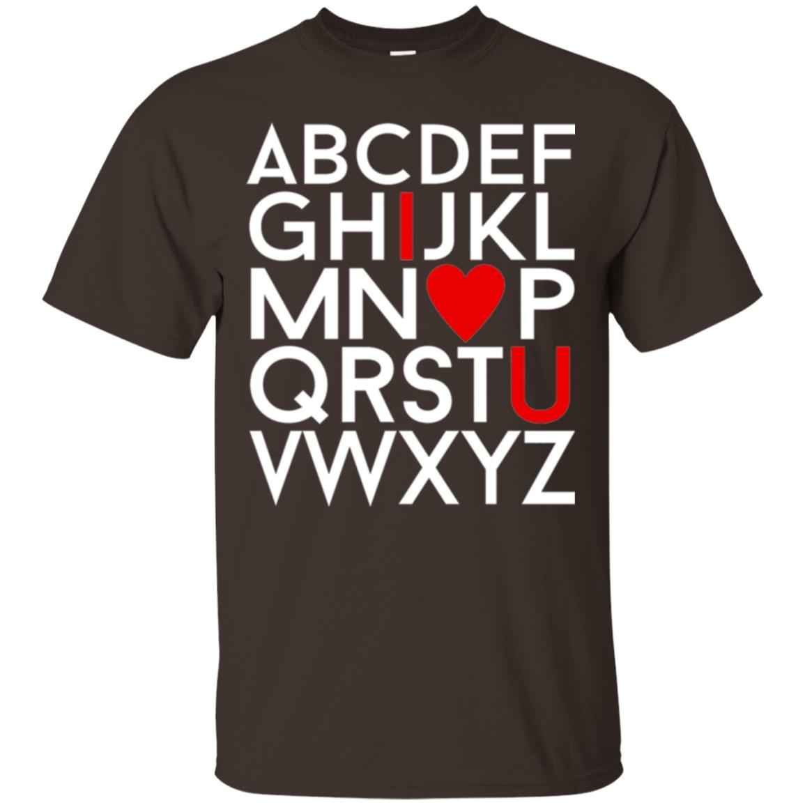 Happy Valentine_s Day Shirt, Alphabel I Love You Dark Chocolate
