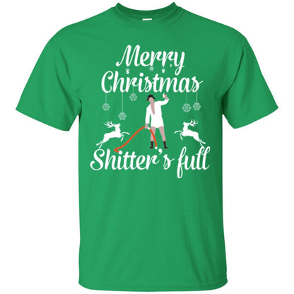 Christmas T-shirt Reindeer Merry Christmas Shitter's Full Irish Green