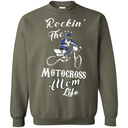 Rocking The Motocross Mom Life Mommy T-shirt Military Green
