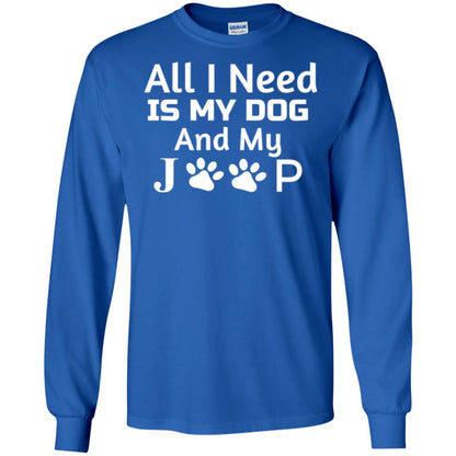 Dogs Lover T-shirt All I Need Is My Dog And My Jeep Royal