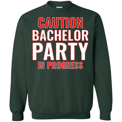 Funny Warning Caution Bachelor Party In Progress Forest Green