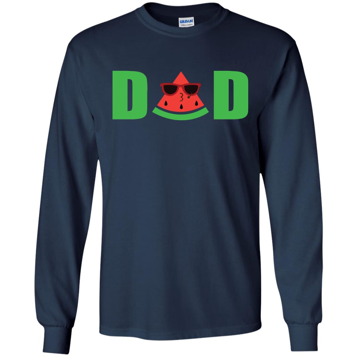 Dad Watermelon Funny Summer Melon Fruit Shirt For Daddy Navy