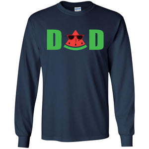 Dad Watermelon Funny Summer Melon Fruit Shirt For DaddyG240 Gildan LS Ultra Cotton T-Shirt
