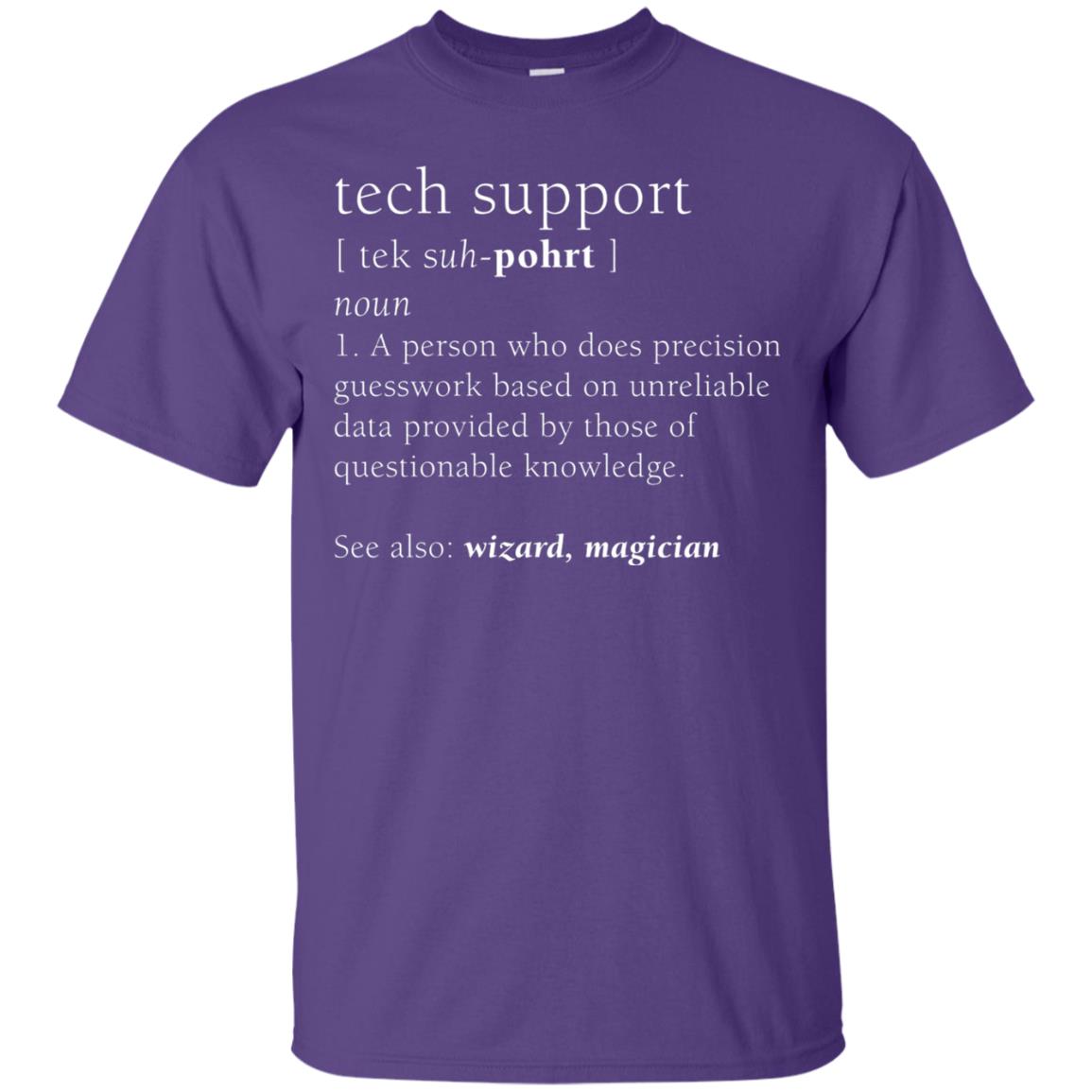 Tech Support Definition Funny Cute Computer Nerd Shirt Purple