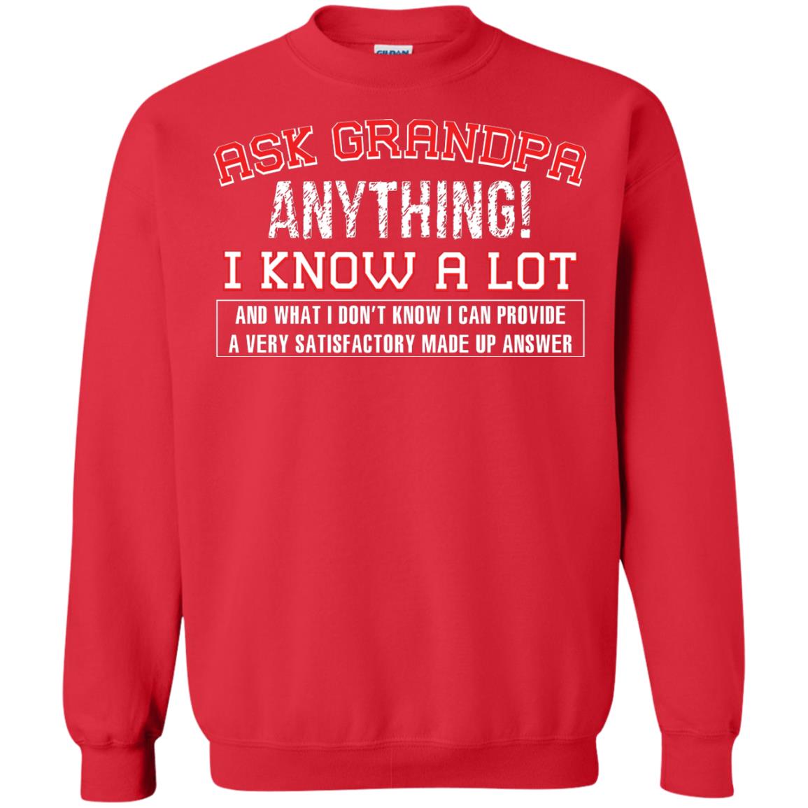 Ask Grandpa Anything I Know A Lot Funny Saying Gift Shirt For Papa Red