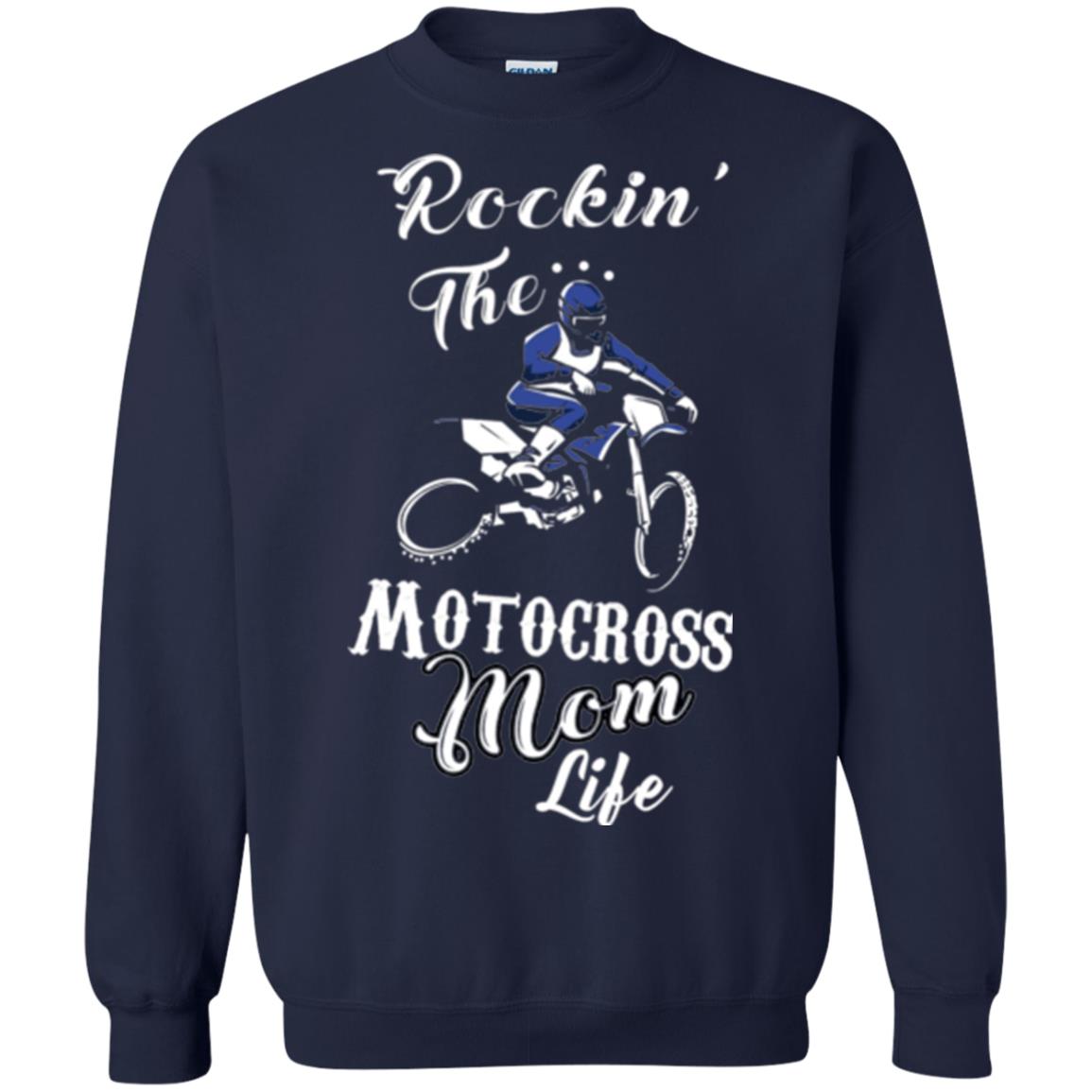 Rocking The Motocross Mom Life Mommy T-shirt Navy