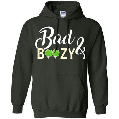 Saint Patrick's Day T-shirt Bad And Boozy Shamrock Forest Green
