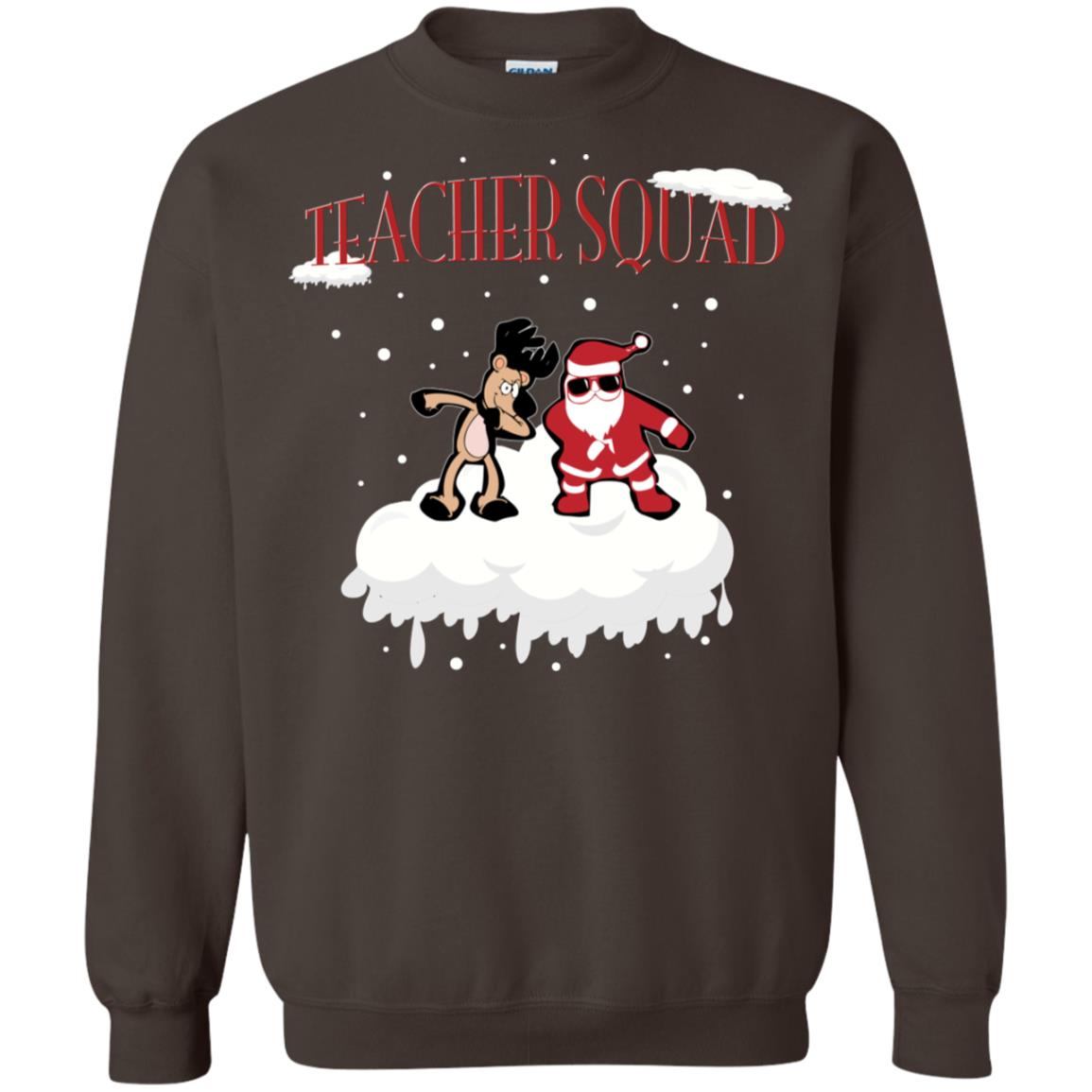 Teacher Squad Teaching X-mas Gift Shirt Dark Chocolate