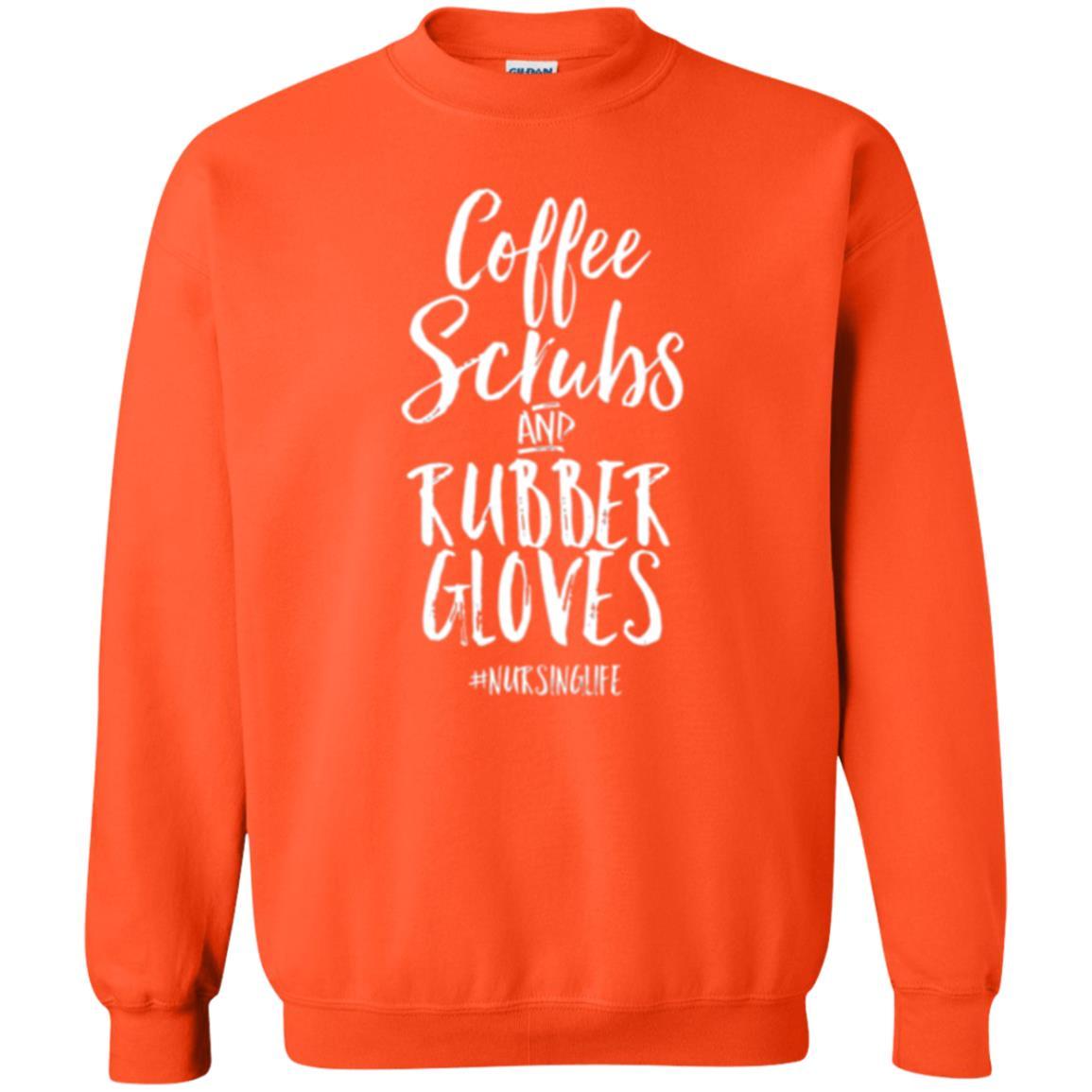 Nurse T-shirt Coffee Scrubs And Rubber Gloves Orange