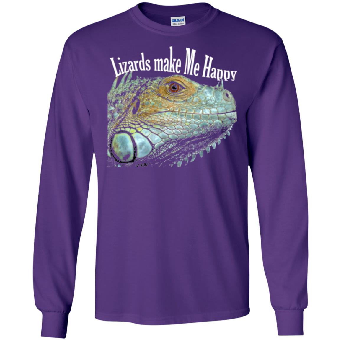 Reptiles Lovers T-shirt Lizards Make Me Happy Purple