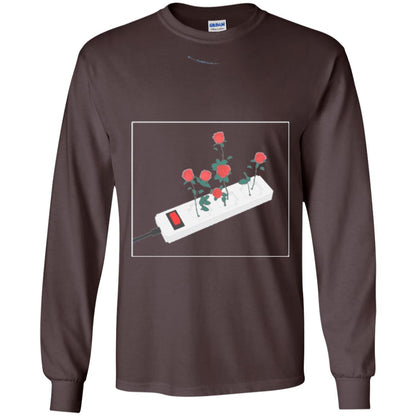 Flower Power Cute Art Aesthetic Vaporwave Digital Rose T-shirt Dark Chocolate