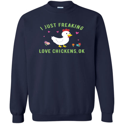I Just Freaking Love Chickens Ok Chicken Shirt Navy