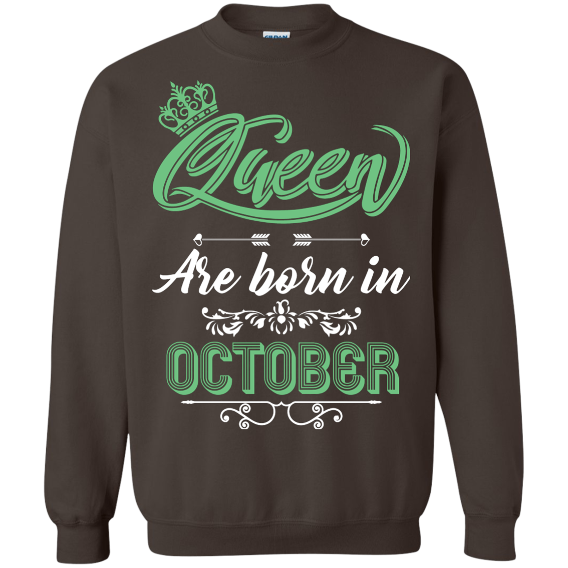 Brithday T-Shirt Queen Are Born In October Dark Chocolate