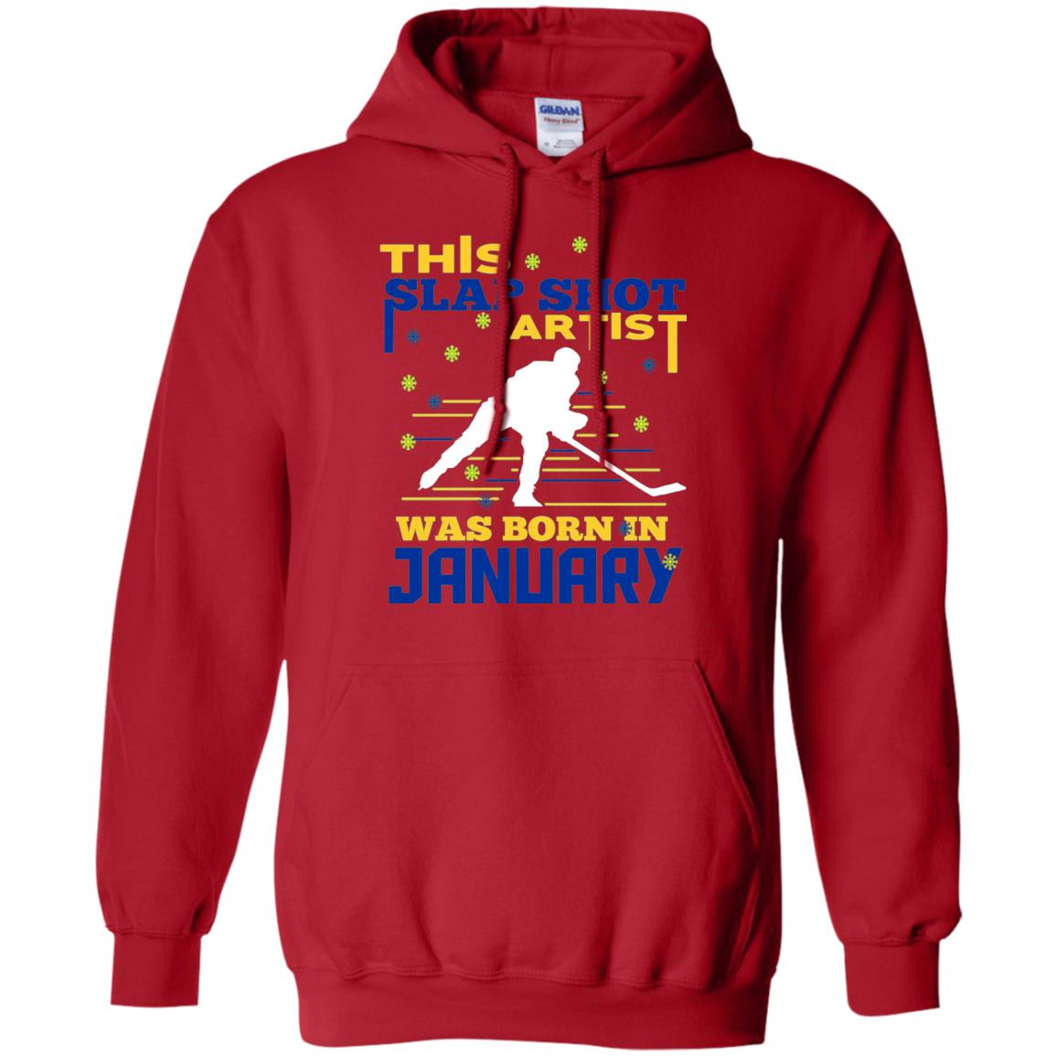 Hockey Lover T-shirt This Slap Shot Was Born In January Red