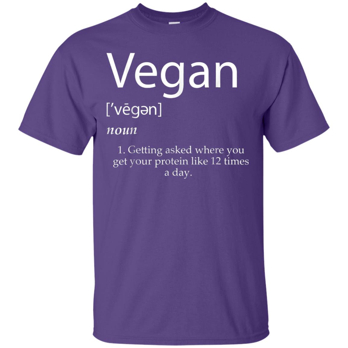 Vegan Definition Shirt Funny Veganism Protein Cookbook Purple