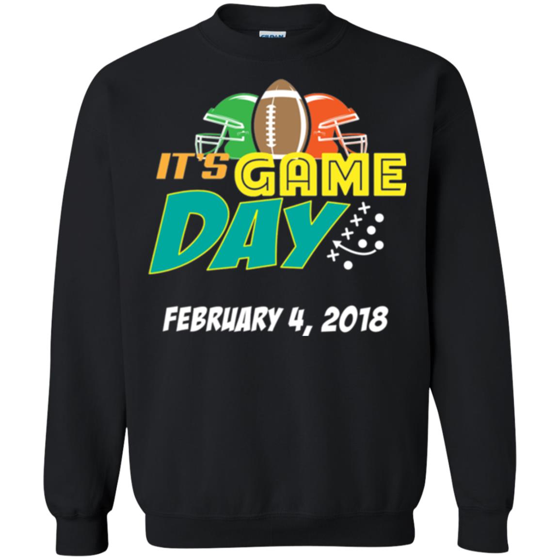 Football Lover T-shirt It_s Game Day February 4 2018 T-shirt Black