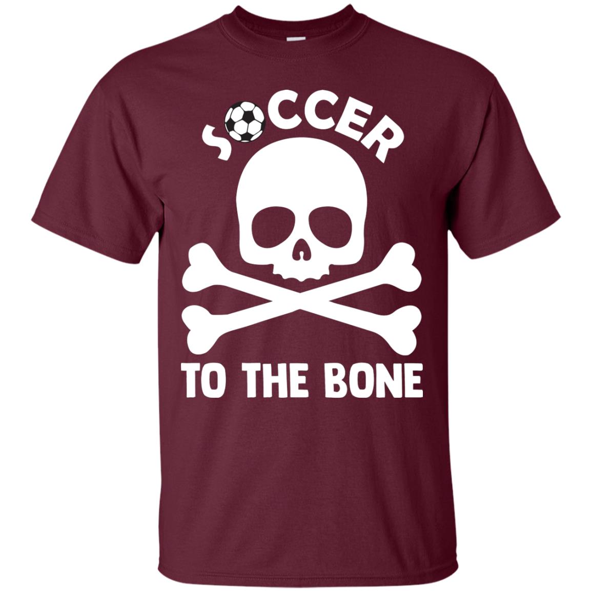 Soccer To The Bone Distressed Skull Soccer Passion Shirt Maroon
