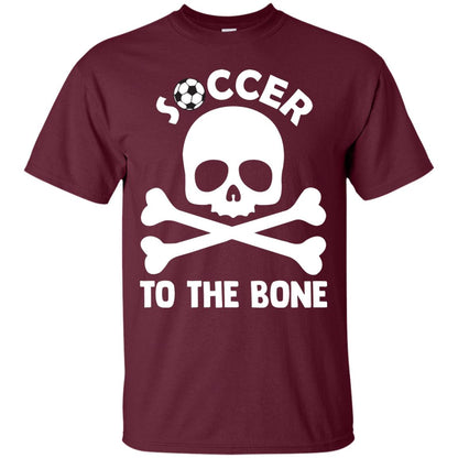 Soccer To The Bone Distressed Skull Soccer Passion Shirt Maroon