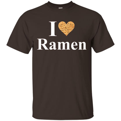 I Love Ramen Heart Ramen T-shirt Dark Chocolate