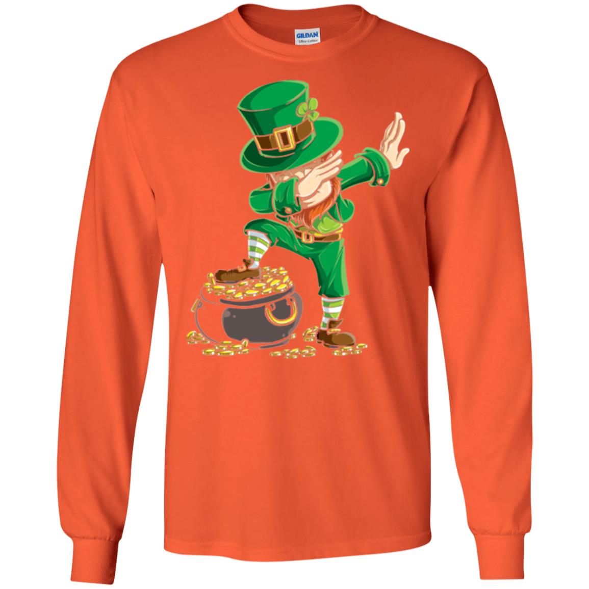 Dabbing Leprechaun Saint Patrick's Day T-shirt Orange